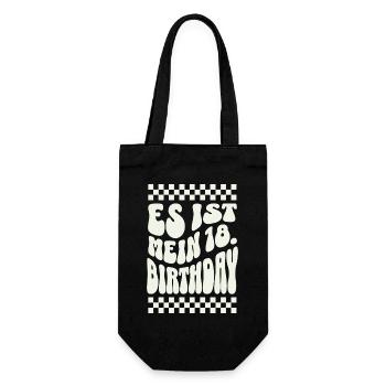 Es ist mein 18. Geburtstag Retro Design - Geschenkbeutel für Flaschen - Schwarz - Vorne