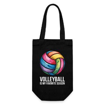 Volleyball Ist Meine Lieblingssaison - Geschenkbeutel für Flaschen - Schwarz - Vorne