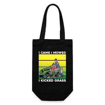 I Came I Mowed I Kicked Grass - Gift Bag for Bottles - black - Front