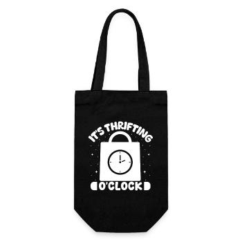Thrift Shop It ́s Thrifting O ́Clock Love Thrifting - Gift Bag for Bottles - black - Front