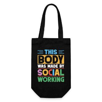Social Worker Quote This Body Was Made By Social - Gift Bag for Bottles - black - Front
