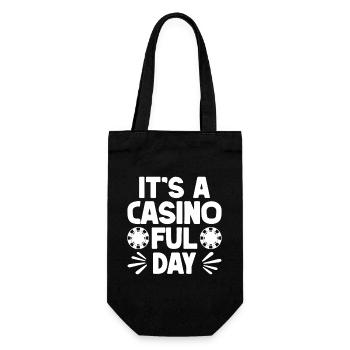 Casino Gambler It´s A Casino Ful Day Gambling - Geschenkbeutel für Flaschen - Schwarz - Vorne
