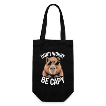 Capybara Dont Worry Be Capy Capybara Rodent - Gift Bag for Bottles - black - Front