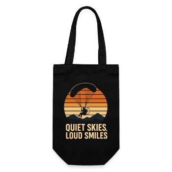 Calm skies, loud smiles Paragliding - Gift Bag for Bottles - black - Front