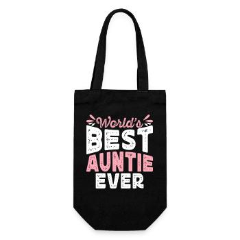 Aunt Gift Best Aunt In The World - Gift Bag for Bottles - black - Front