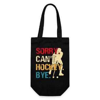 Hockey Eishockey Eishockeyspieler Geschenk - Geschenkbeutel für Flaschen - Schwarz - Vorne