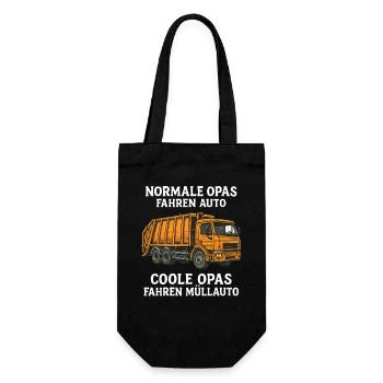 Cool Grandpas Drive Garbage Truck – Funny Grandpa Design - Gift Bag for Bottles - black - Front