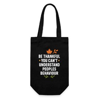 Be Thankful You Can’t Understand People - Gift Bag for Bottles - black - Front