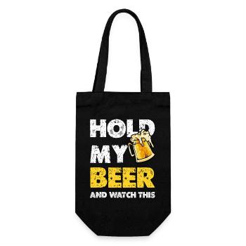 Hold My Beer Saying Beer Mug - Gift Bag for Bottles - black - Front