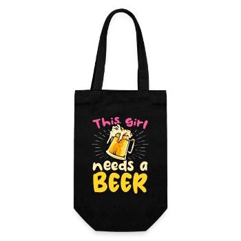 This girl needs a beer - Gift Bag for Bottles - black - Front