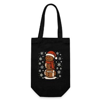 FOotball Christmas Sports Santa Claus - Gift Bag for Bottles - black - Front