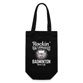 Badminton Mama - Geschenkbeutel für Flaschen - Schwarz - Vorne