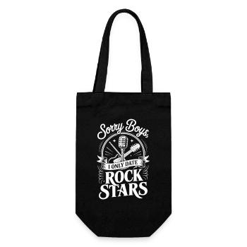 Festival Sorry Boys I Only Date Rock Stars Groupie - Geschenkbeutel für Flaschen - Schwarz - Vorne
