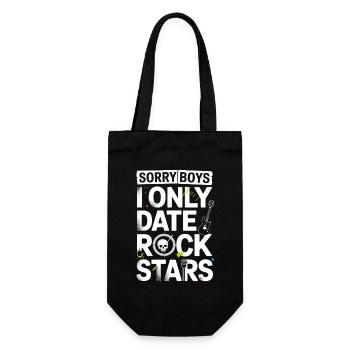 Festival Sorry Boys I Only Date Rock Stars Groupie - Geschenkbeutel für Flaschen - Schwarz - Vorne
