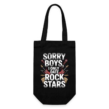 Festival Sorry Boys I Only Date Rock Stars Groupie - Geschenkbeutel für Flaschen - Schwarz - Vorne