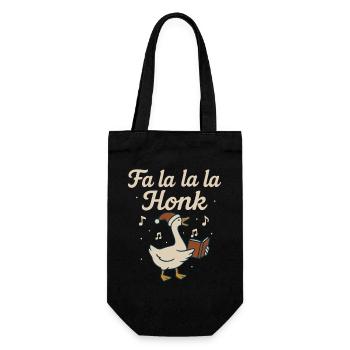 Christmas Goose Fa La La La Honk Funny Holiday - Gift Bag for Bottles - black - Front