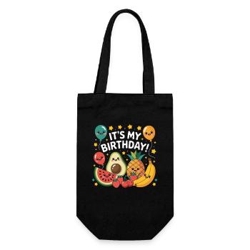 C’est mon anniversaire Kawaii Fruit Party Avocat Ananas - Sac à bouteille - noir - Devant