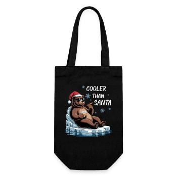 Père Noël drôle Noël avec dicton - Sac à bouteille - noir - Devant