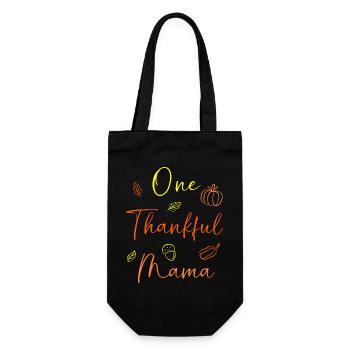 Thanksgiving Mama Mutter Oma Großmutter - Geschenkbeutel für Flaschen - Schwarz - Vorne