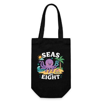 Seas The Eight Cute Octopus Birthday Island - Gift Bag for Bottles - black - Front