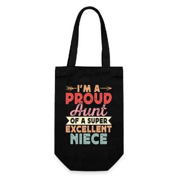 Aunt Gift Best Aunt In The World - Gift Bag for Bottles - black - Front