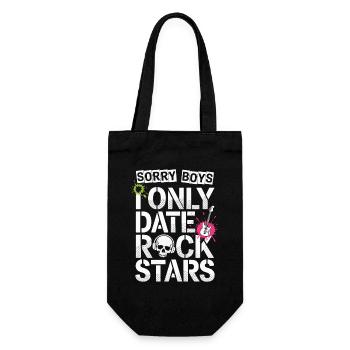 Festival Sorry Boys I Only Date Rock Stars Groupie - Geschenkbeutel für Flaschen - Schwarz - Vorne