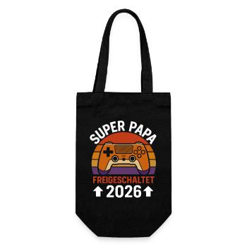 Being a Father SUPER DAD UNLOCKED 2026 FUNNY - Gift Bag for Bottles - black - Front
