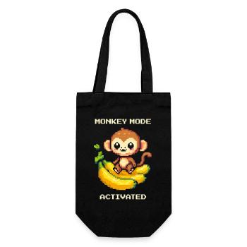 Monkey Mode Enabled | Monkey, Banana, Cute - Gift Bag for Bottles - black - Front