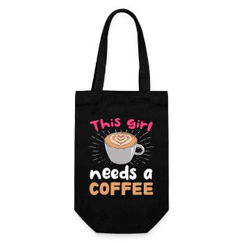 Diese Frau braucht Kaffee - Geschenkbeutel für Flaschen - Schwarz - Vorne