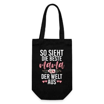 So Sieht Die Beste Mama Der Welt Aus - Geschenkbeutel für Flaschen - Schwarz - Vorne