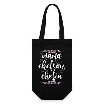Mama Ehefrau Chefin Muttertag Mutter - Geschenkbeutel für Flaschen - Schwarz - Vorne