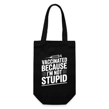 Vacciné parce que je ne suis pas stupide - Sac à bouteille - noir - Devant