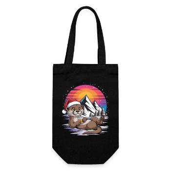 Père Noël drôle Noël avec dicton - Sac à bouteille - noir - Devant