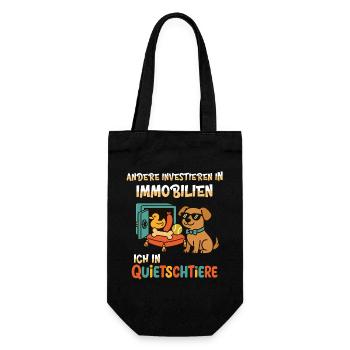 Real estate? No thanks - squeaky animals - Gift Bag for Bottles - black - Front