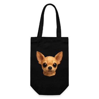 Süßer Chihuahua – Polygon Hundedesign - Geschenkbeutel für Flaschen - Schwarz - Vorne