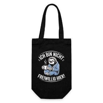 I'm not here voluntarily funny sloth - Gift Bag for Bottles - black - Front