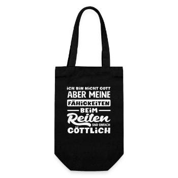 Bin Nicht Gott Pferdemädchen Reiten Ponyfans - Geschenkbeutel für Flaschen - Schwarz - Vorne