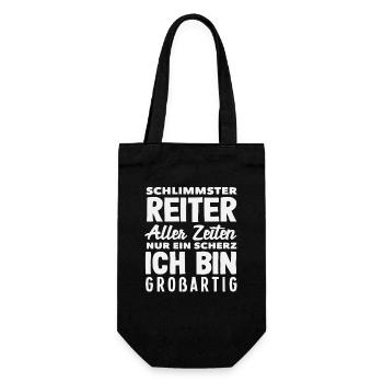 Lustiges Bester Pferdemädchen Reiten Ponyfans - Geschenkbeutel für Flaschen - Schwarz - Vorne