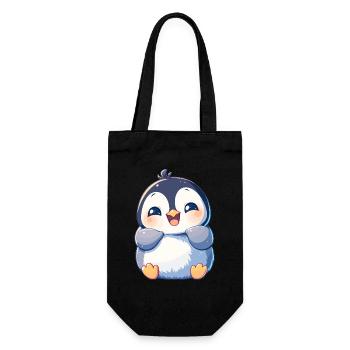 Pinguine Pinguin - Geschenkbeutel für Flaschen - Schwarz - Vorne