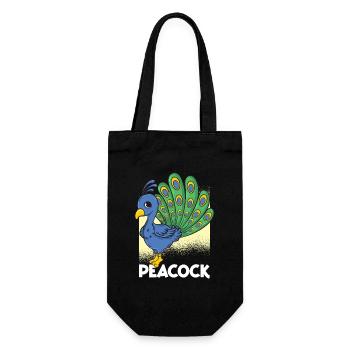 Peacock Cartoon - Gift Bag for Bottles - black - Front