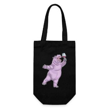 Hippopotamus Red Wine - Gift Bag for Bottles - black - Front