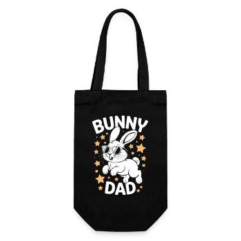 Hasen Spruch Papa Kaninchen Vater Hasen Geschenk - Geschenkbeutel für Flaschen - Schwarz - Vorne
