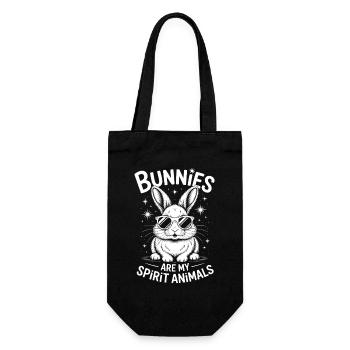 Lapin disant lapin drôle lapin cadeau - Sac à bouteille - noir - Devant