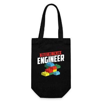 Trust Me I’m An Engineer Brick Builder Block Build - Gift Bag for Bottles - black - Front