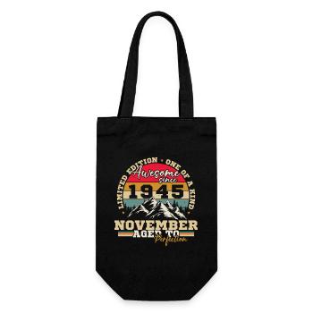 November 1945 Vintage Retro Birthday - Gift Bag for Bottles - black - Front