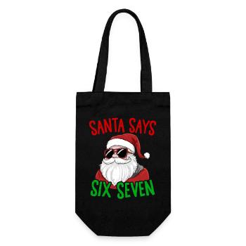 Drôle Père Noël dit six sept Noël humour Noël - Sac à bouteille - noir - Devant