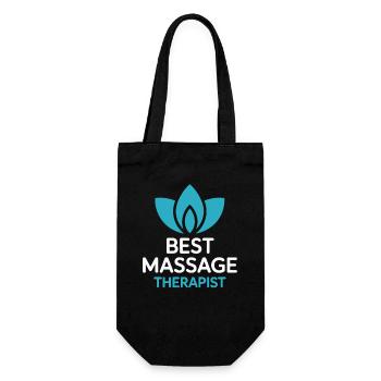 Best Massage Therapist Lotus Motiv - Gift Bag for Bottles - black - Front