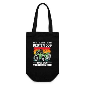 I have the best job tractor driver - Gift Bag for Bottles - black - Front