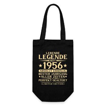 1956 Year Legend 70th Birthday Gift - Gift Bag for Bottles - black - Front