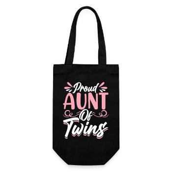 Aunt Gift Best Aunt In The World - Gift Bag for Bottles - black - Front